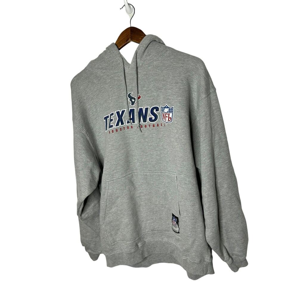 Houston Texans NFL‎ TEXANS Classic Logo reebok Hooded Sweatshirt Gray Men’s L